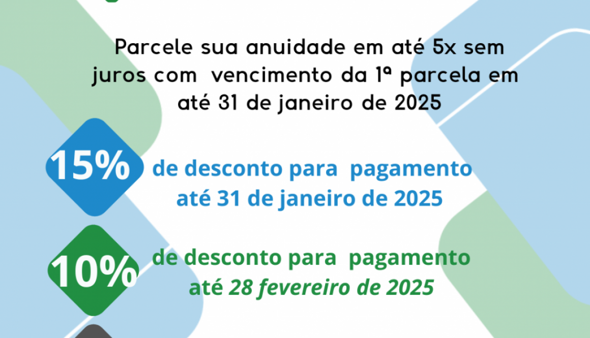 Parcele em até 5x sem juros com vencimento da 1ª parcela até 31 de janeiro de 2025